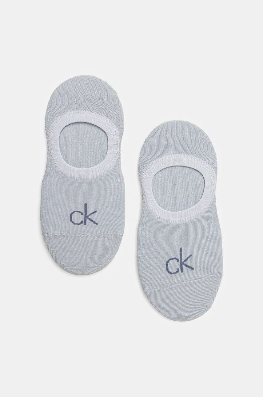 Levně Ponožky Calvin Klein 2-pack dámské, modrá barva, 701228801