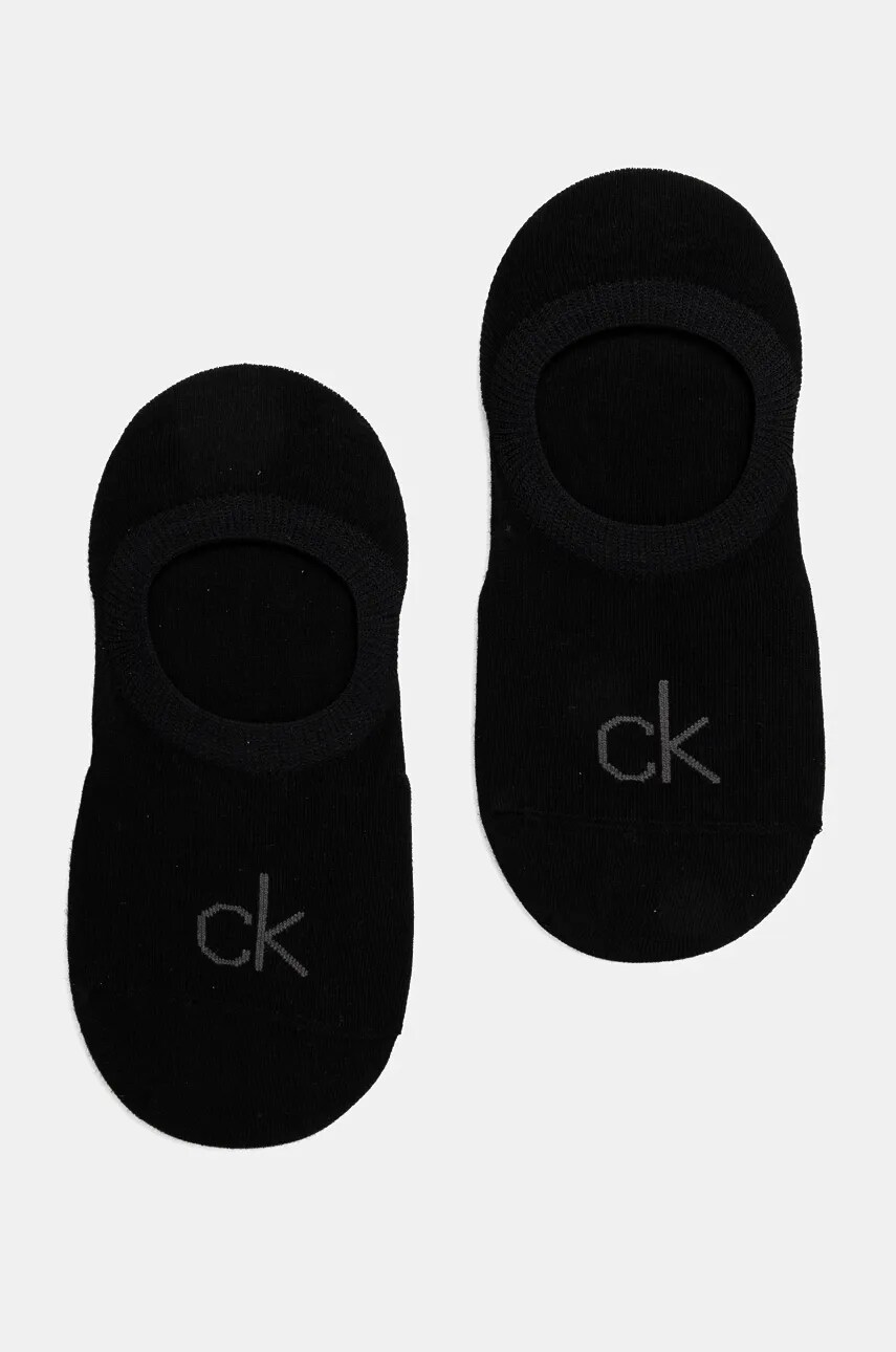 Levně Ponožky Calvin Klein 2-pack dámské, černá barva, 701228801