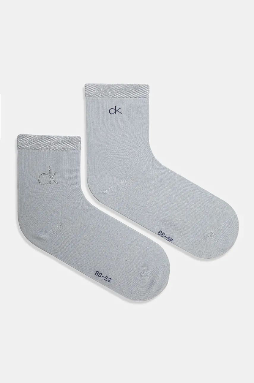 Levně Ponožky Calvin Klein 2-pack dámské, modrá barva, 701229680