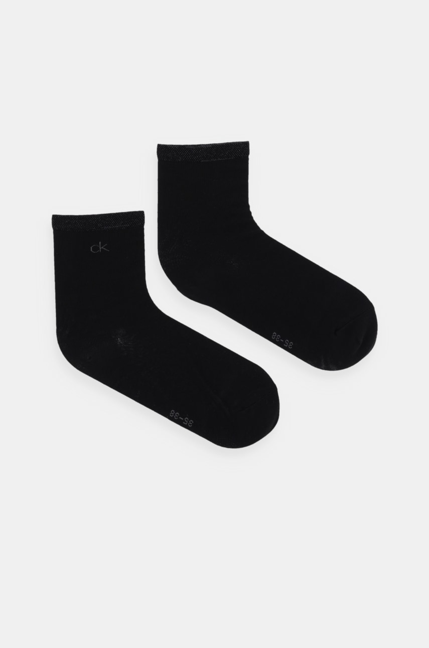 Levně Ponožky Calvin Klein 2-pack dámské, černá barva, 701229680