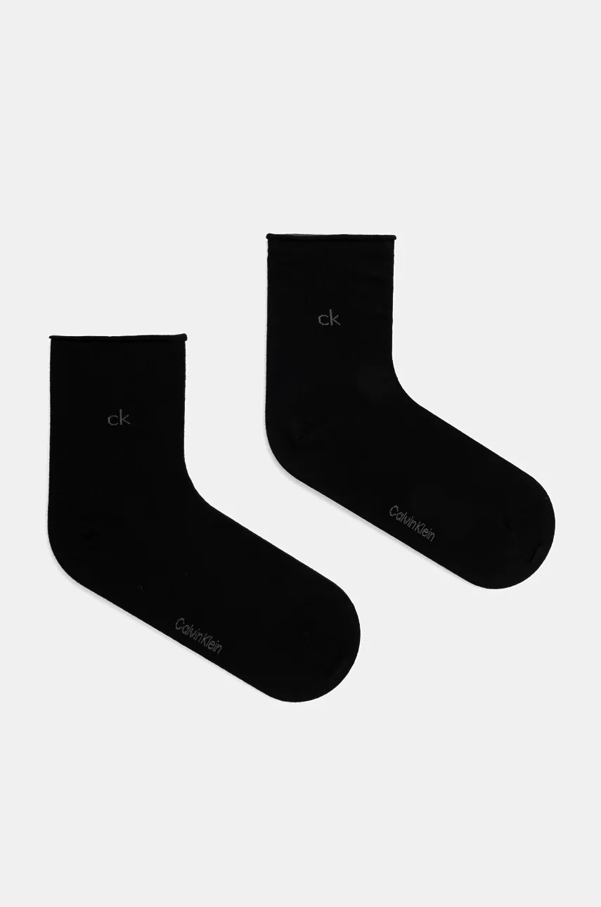 Levně Ponožky Calvin Klein 2-pack dámské, černá barva, 701229681