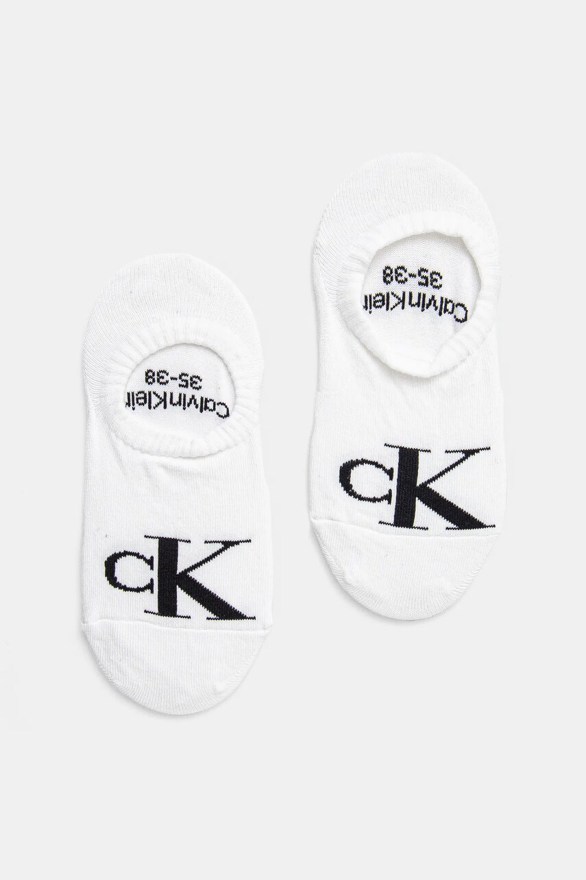 Levně Ponožky Calvin Klein Jeans 2-pack dámské, bílá barva, 701228817