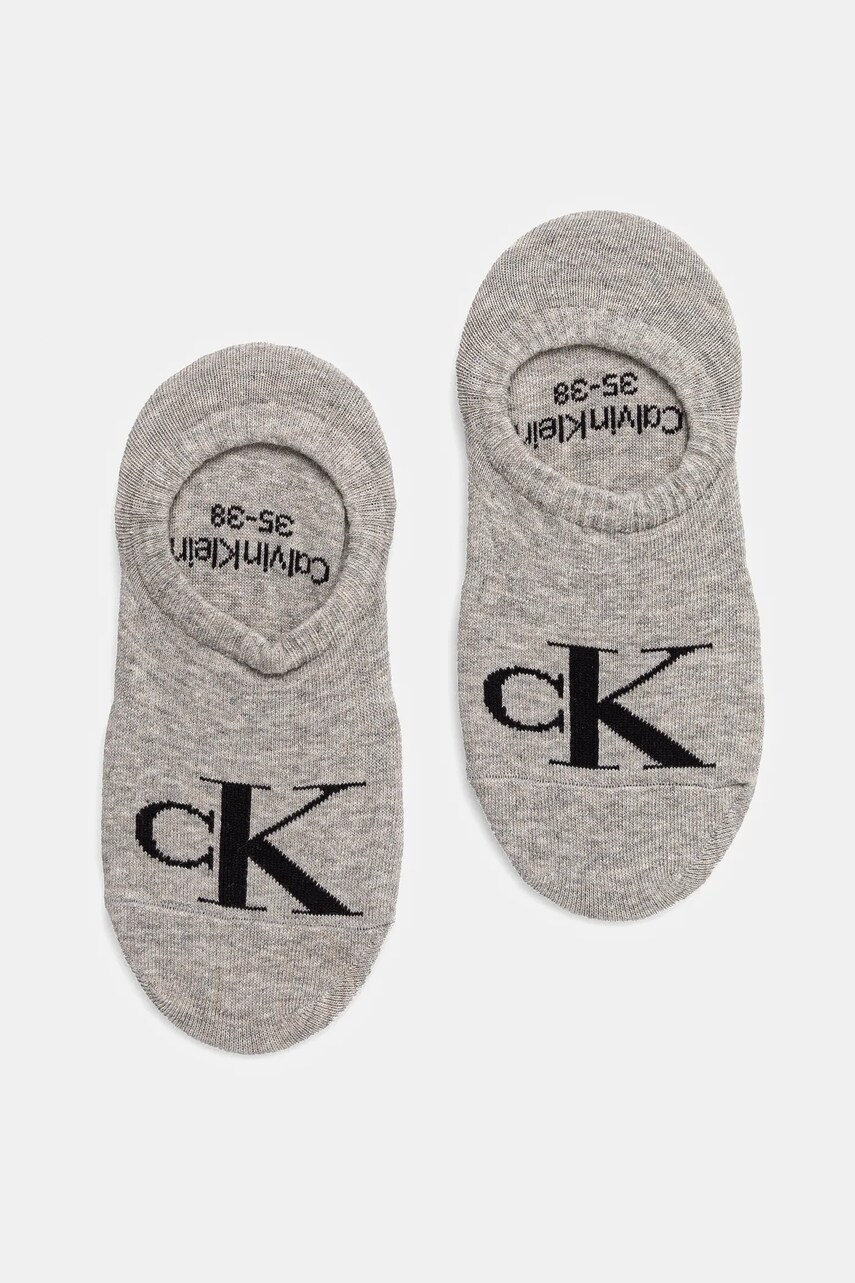 Levně Ponožky Calvin Klein Jeans 2-pack dámské, šedá barva, 701228817