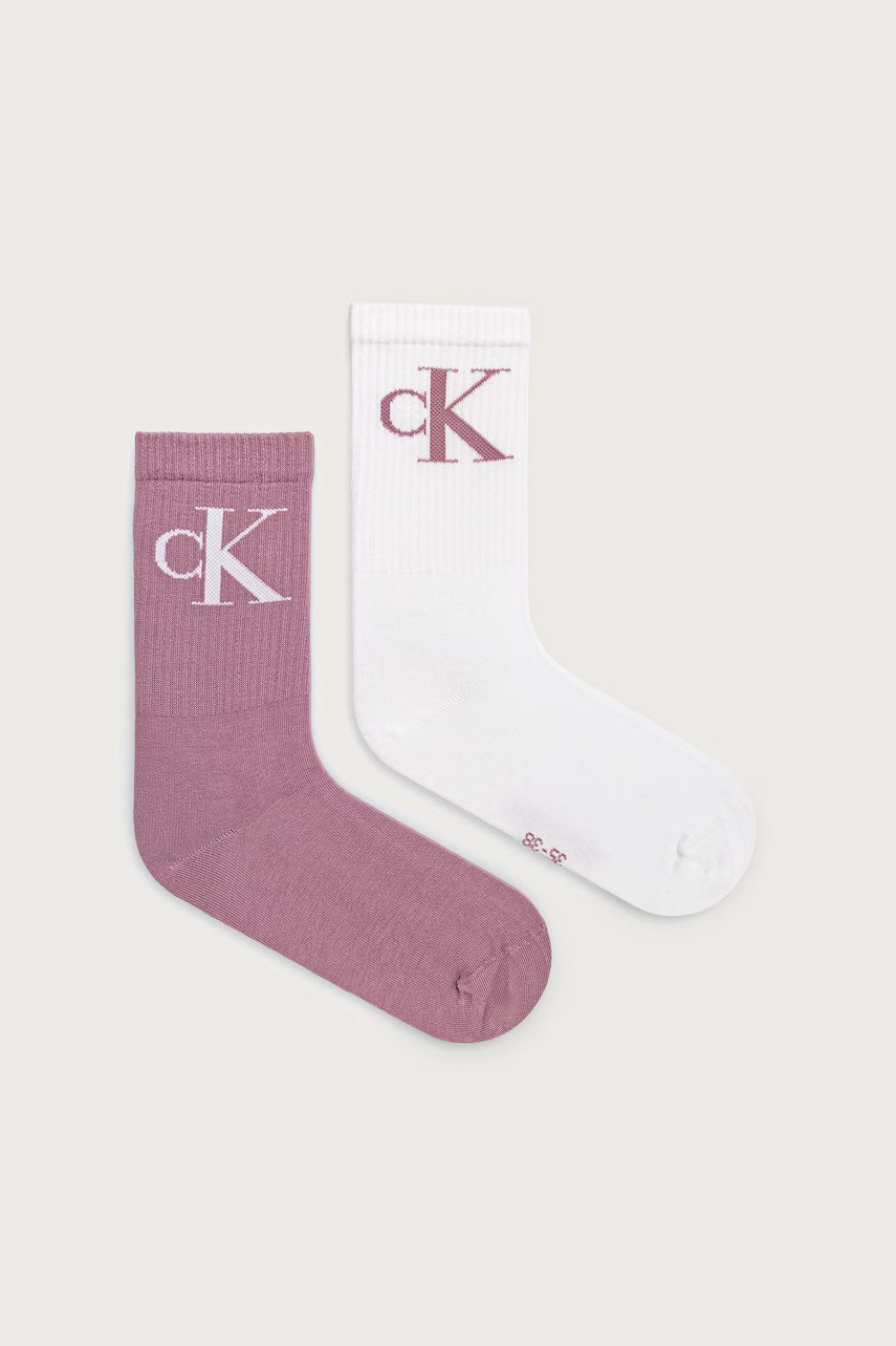 Calvin Klein Jeans ponožky dámske s bavlnou 2-pak