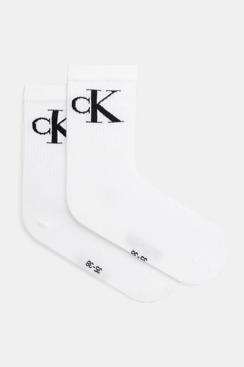 Levně Ponožky Calvin Klein Jeans 2-pack dámské, bílá barva, 701228811