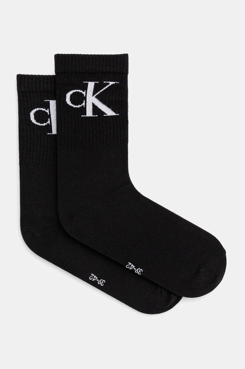 Levně Ponožky Calvin Klein Jeans 2-pack dámské, černá barva, 701228811
