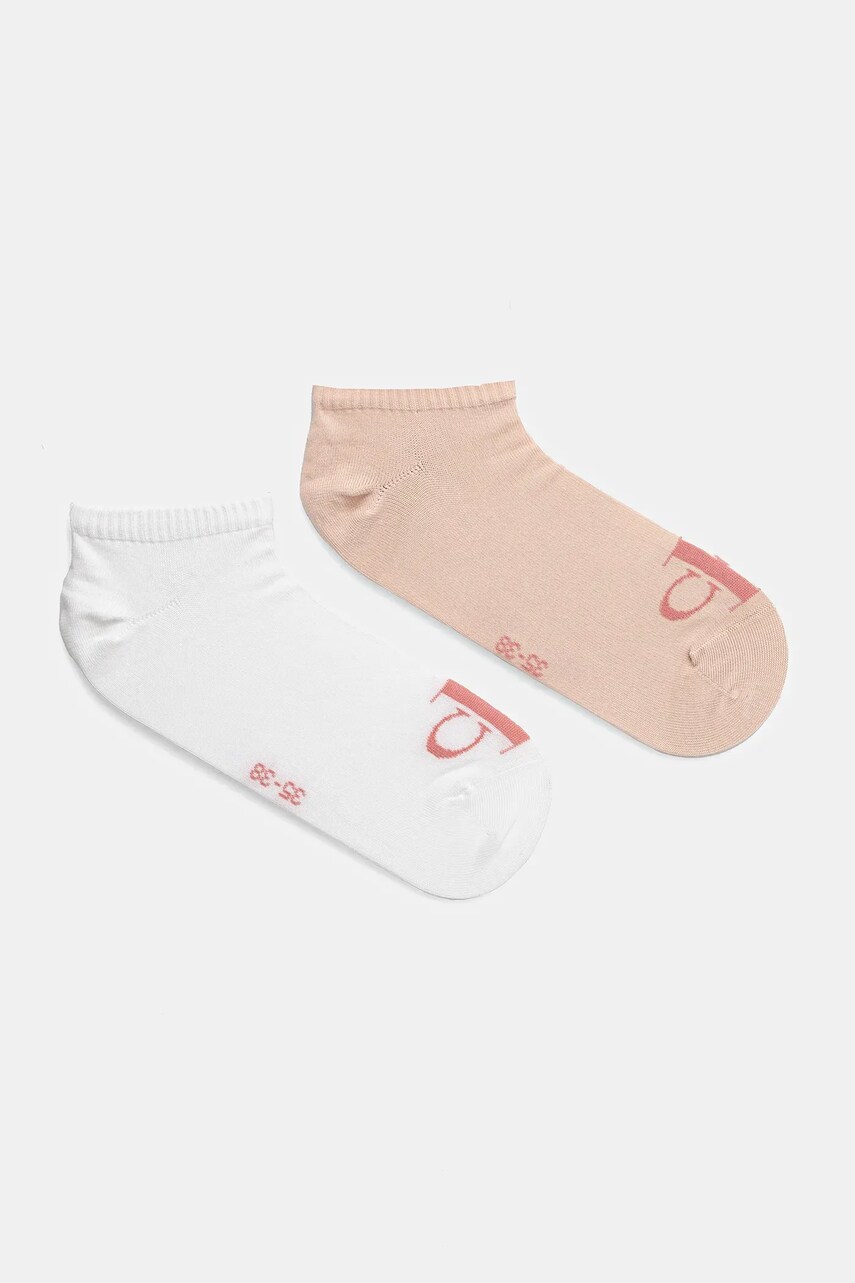 Levně Ponožky Calvin Klein Jeans 2-pack dámské, oranžová barva, 701228815