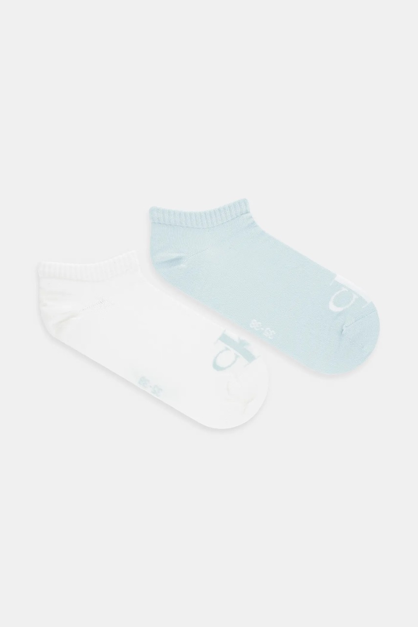 Levně Ponožky Calvin Klein Jeans 2-pack dámské, tyrkysová barva, 701228815