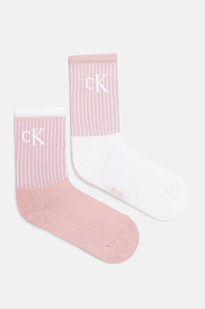 Levně Ponožky Calvin Klein Jeans 2-pack dámské, růžová barva, 701229467