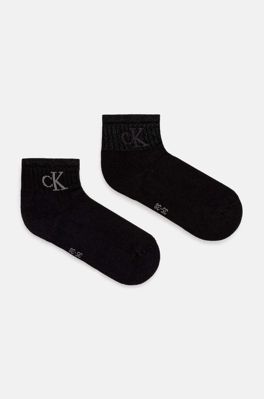 Levně Ponožky Calvin Klein Jeans 2-pack dámské, černá barva, 701230599