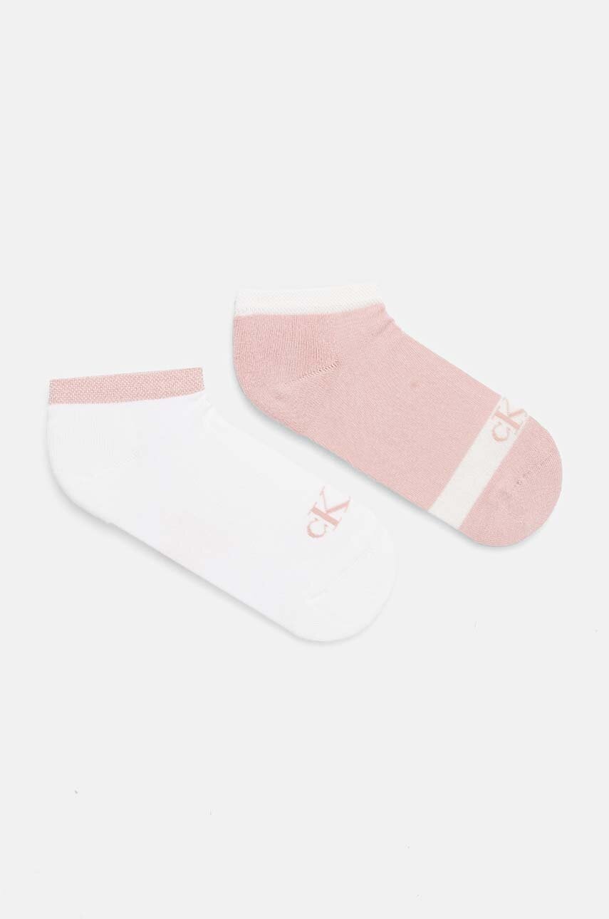 Levně Ponožky Calvin Klein Jeans 2-pack dámské, růžová barva, 701230600