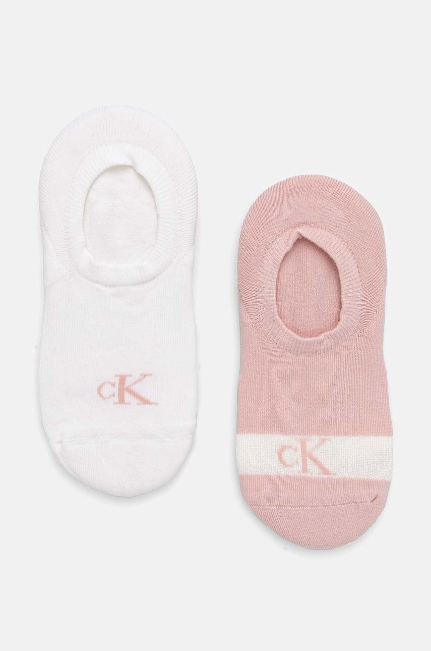 Levně Ponožky Calvin Klein Jeans 2-pack dámské, růžová barva, 701230601