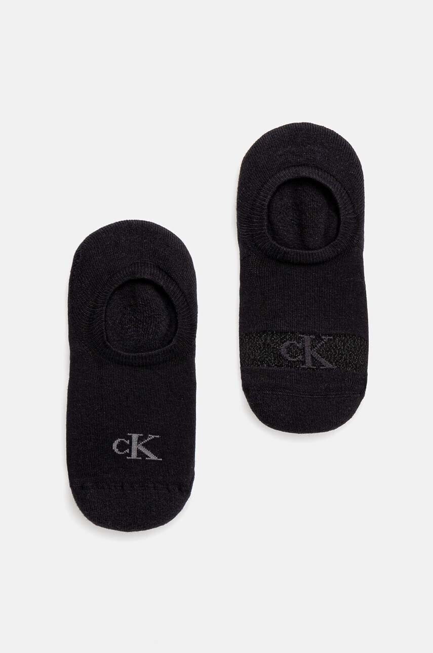 Levně Ponožky Calvin Klein Jeans 2-pack dámské, černá barva, 701230601