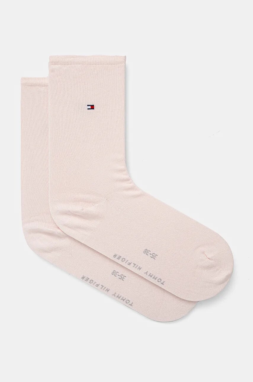 Levně Ponožky Tommy Hilfiger 2-pack dámské, růžová barva, 371221107