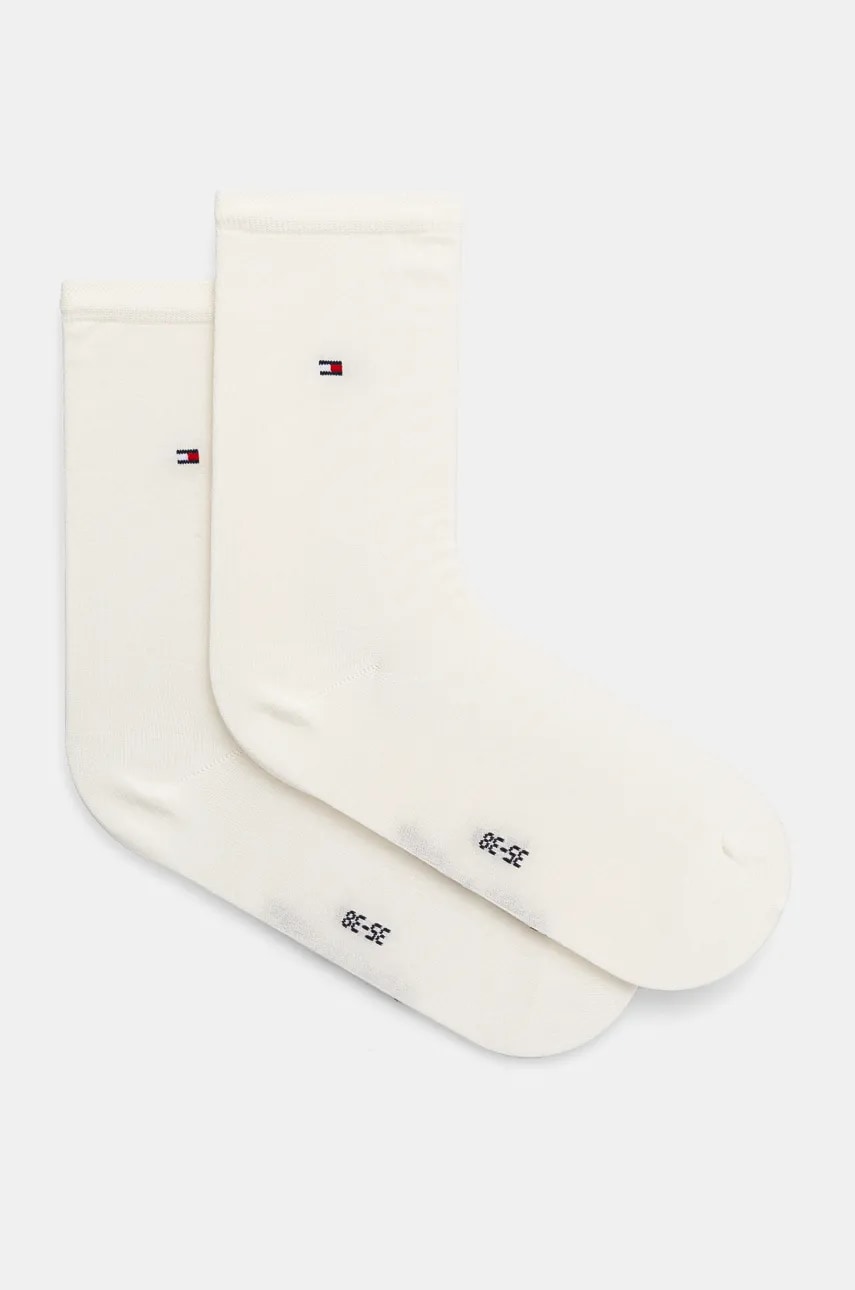 Levně Ponožky s příměsí hedvábí Tommy Hilfiger béžová barva, 701228796
