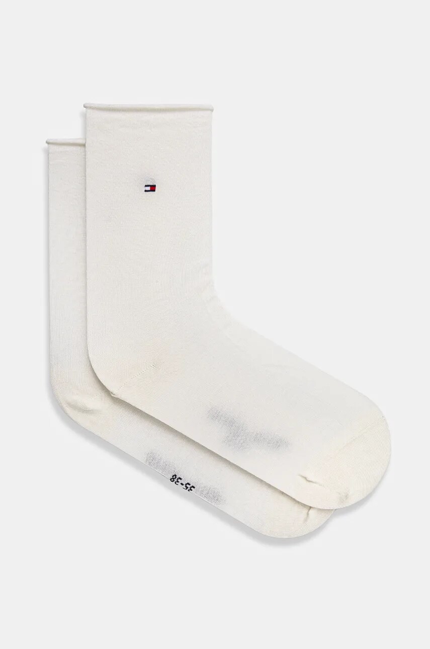 Levně Ponožky s příměsí vlny Tommy Hilfiger béžová barva, 701228935