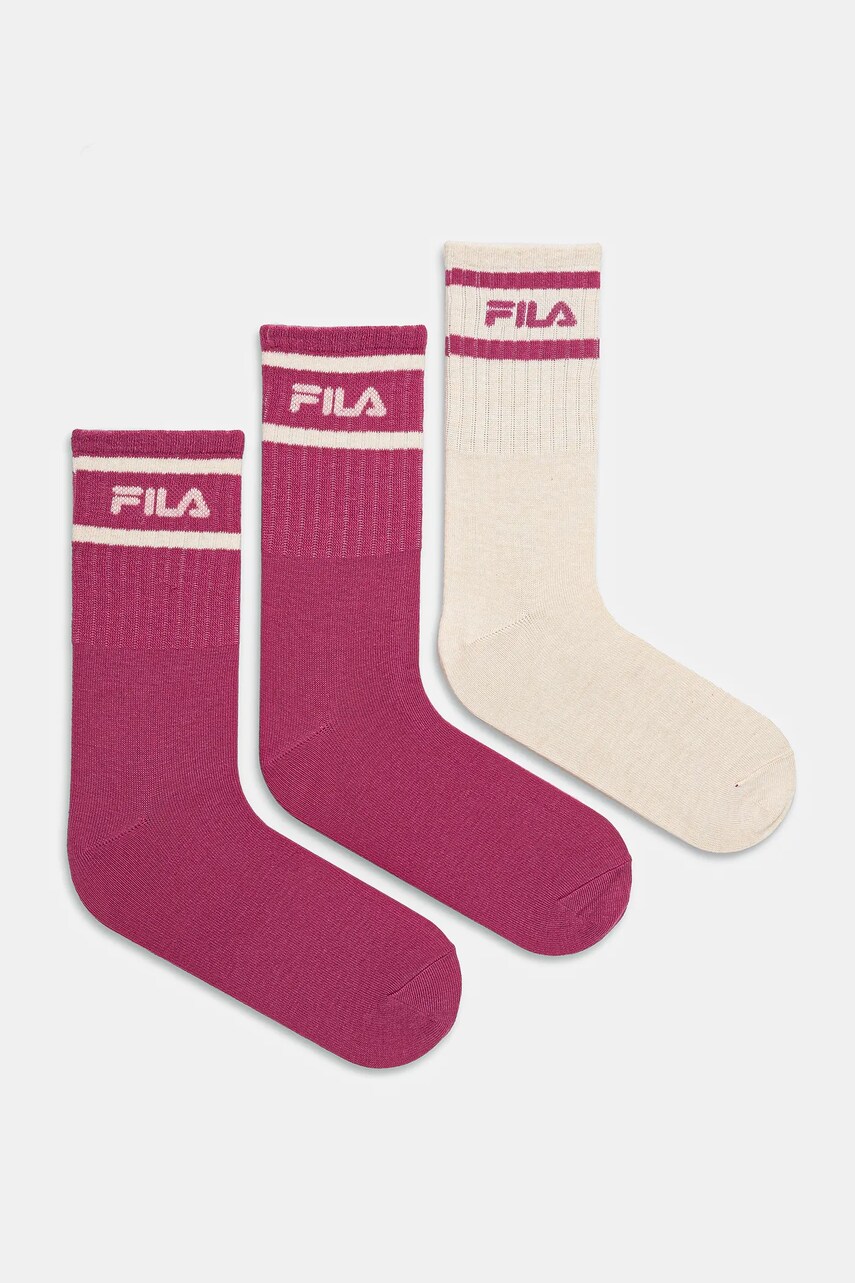Ponožky Fila 3-pack dámské, černá barva, F3608