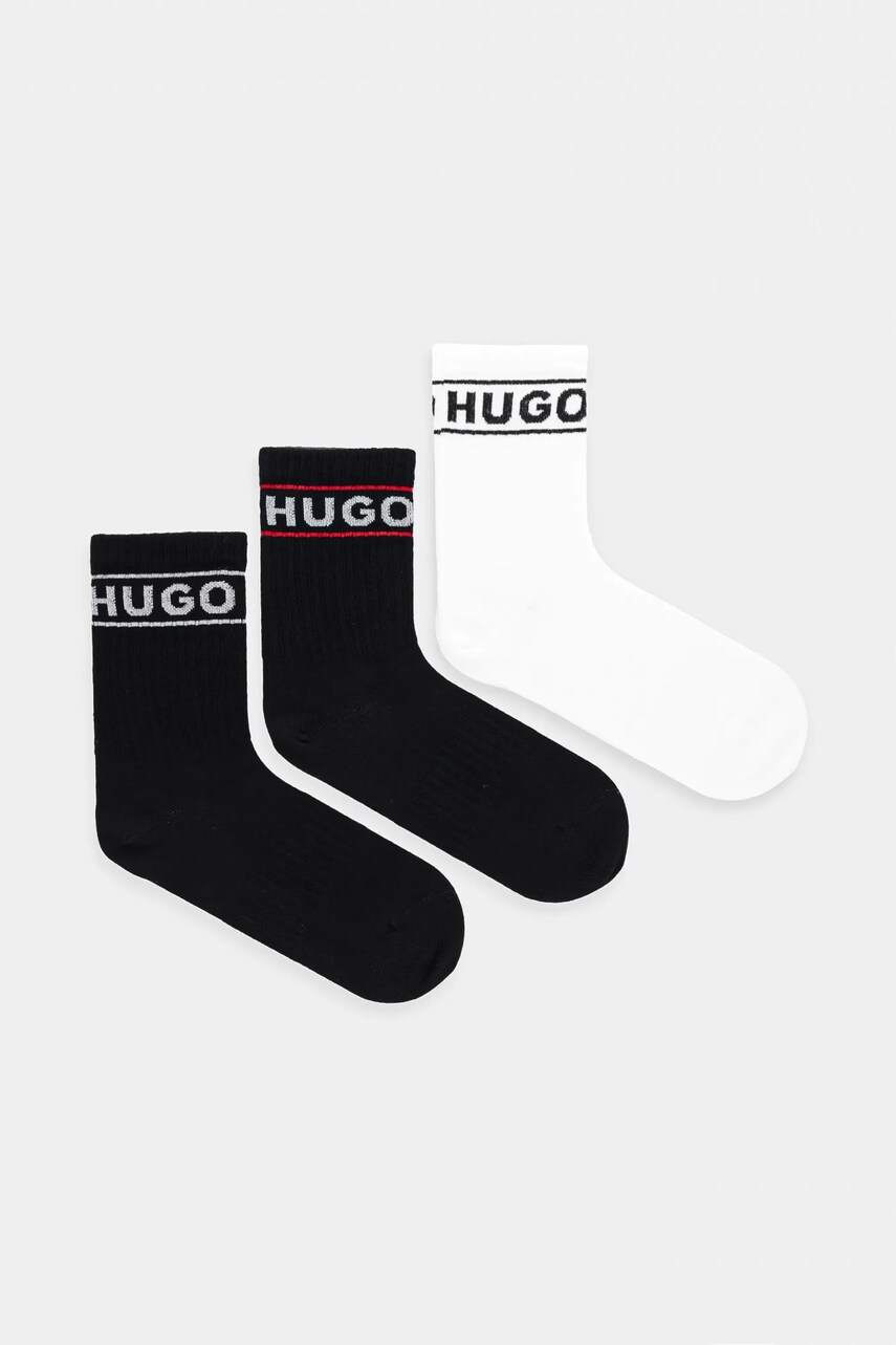 Levně Ponožky HUGO 3-pack dámské, černá barva, 50517669