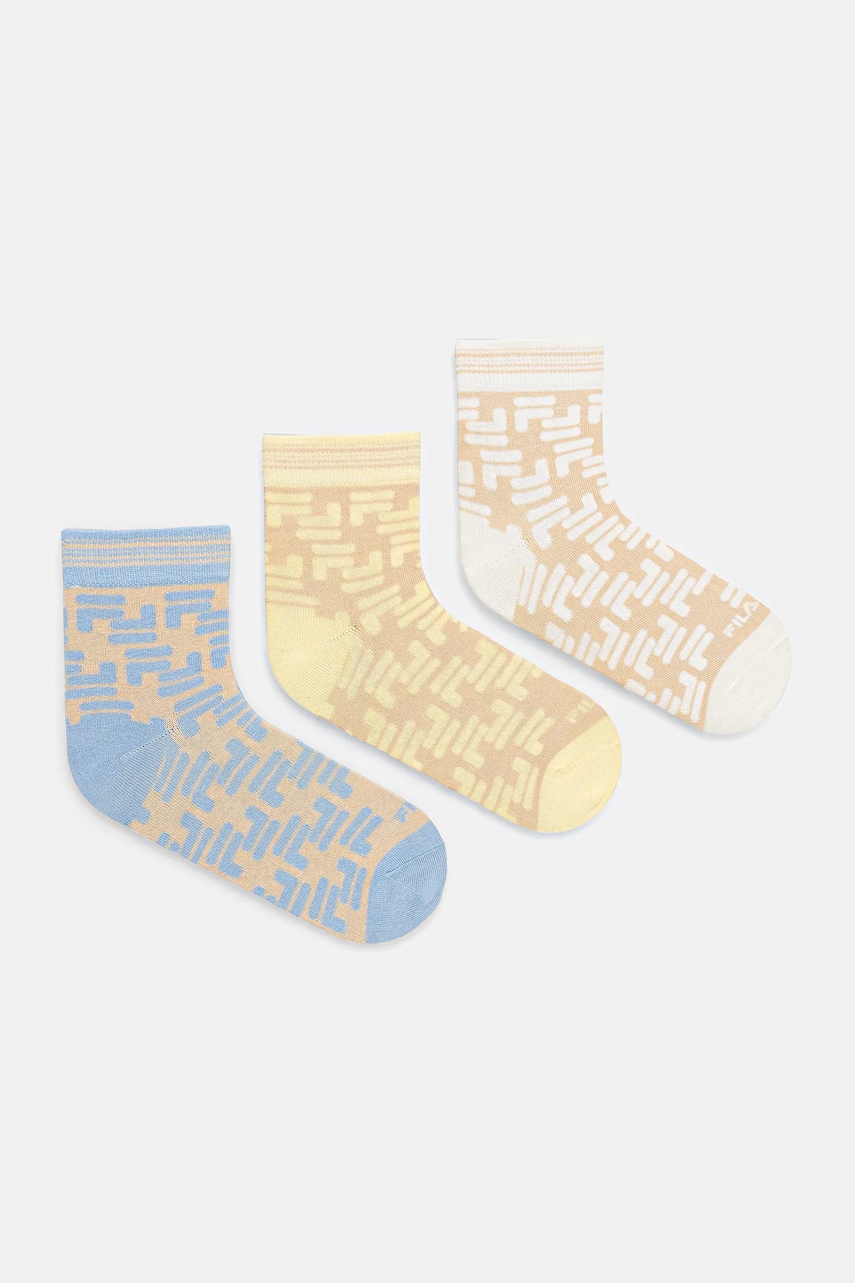 Ponožky Fila 3-pack dámské, béžová barva, F3613