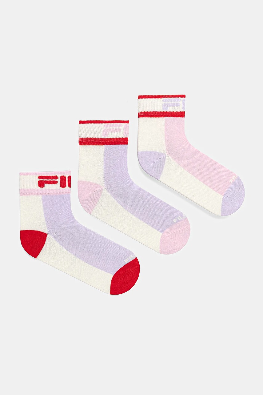 Ponožky Fila 3-pack dámské, béžová barva, F3614