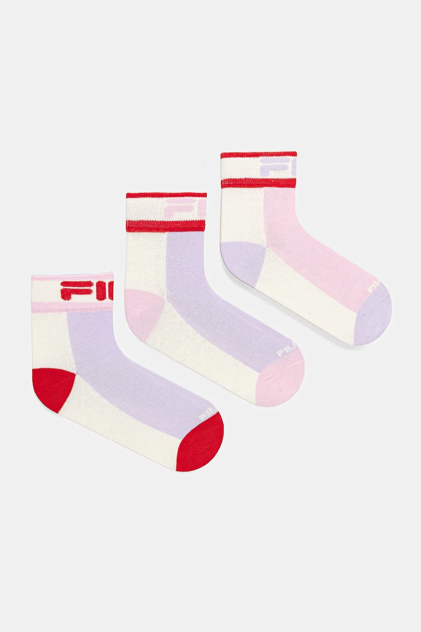 Ponožky Fila 3-pack dámské, béžová barva, F3614