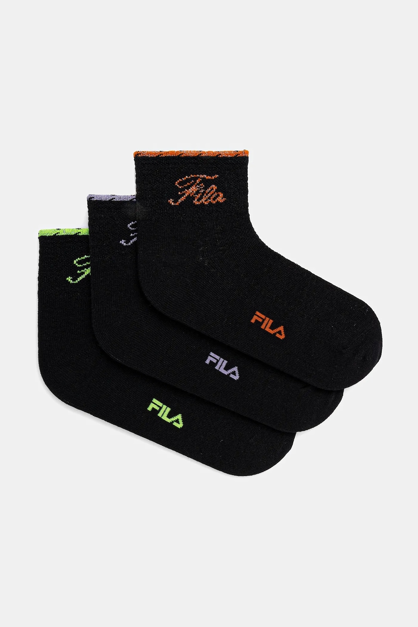 Ponožky Fila 3-pack dámské, černá barva, F6787