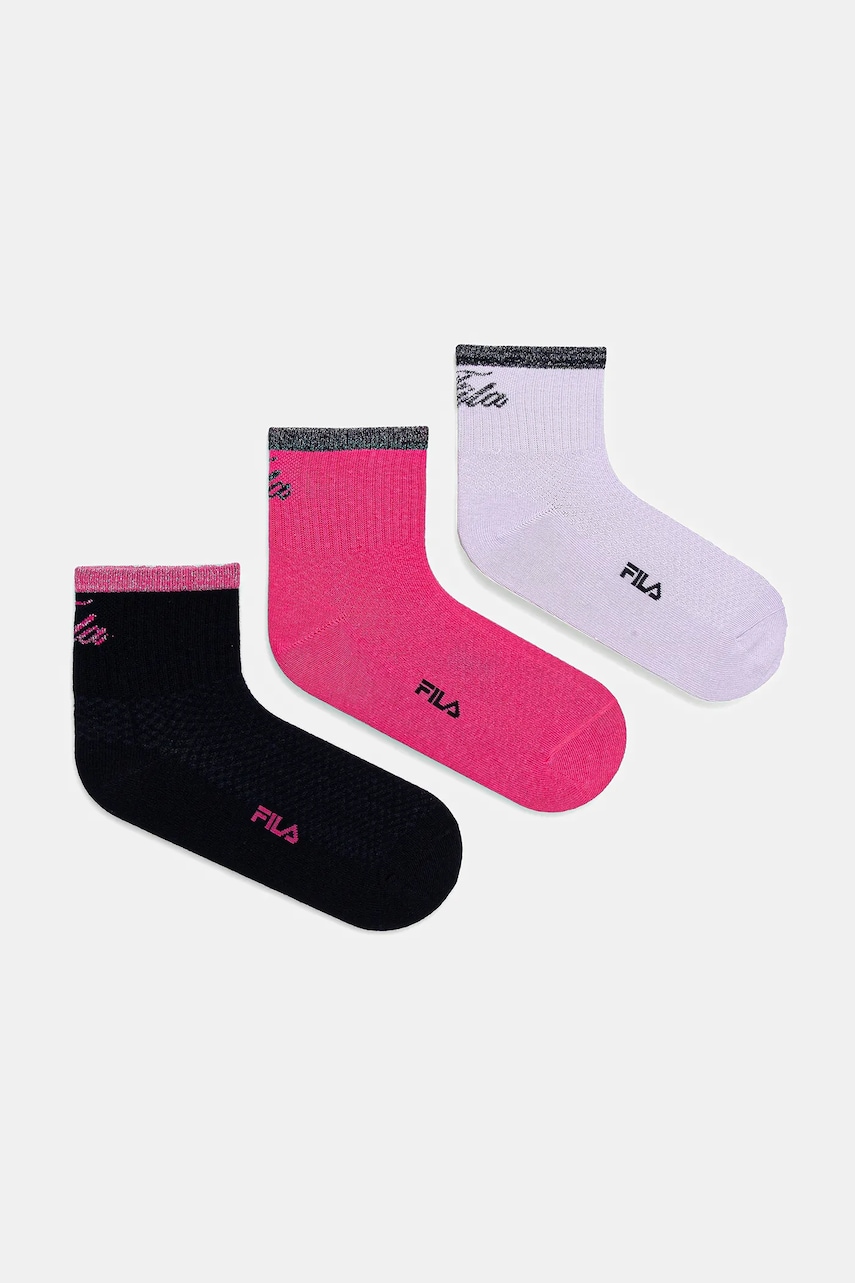 Levně Ponožky Fila 3-pack dámské, růžová barva, F6788