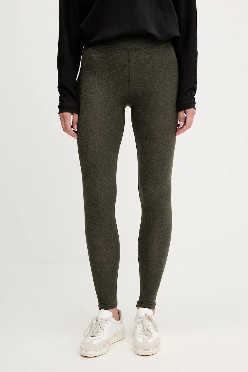American Vintage colanți culoarea verde, uni, YPA04B