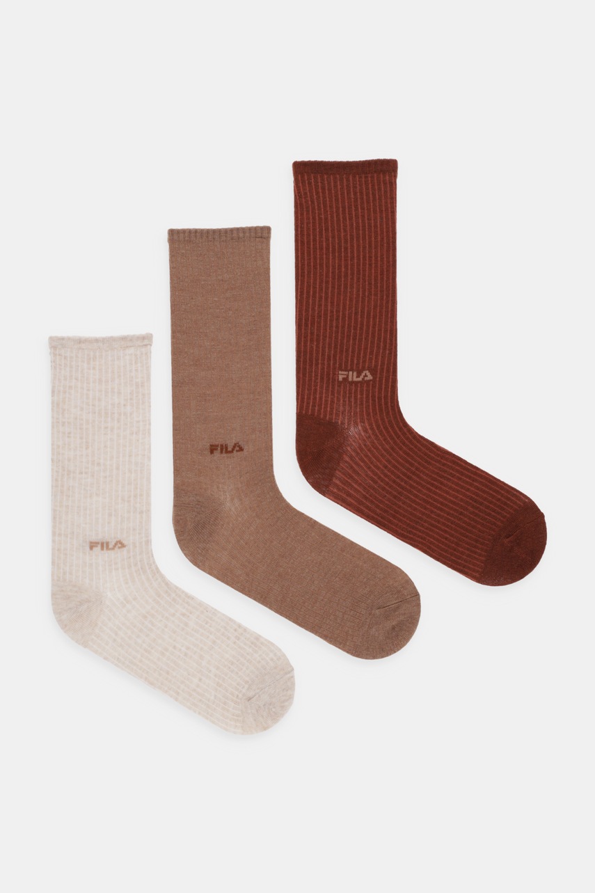 Fila șosete 3-pack culoarea maro, F6411