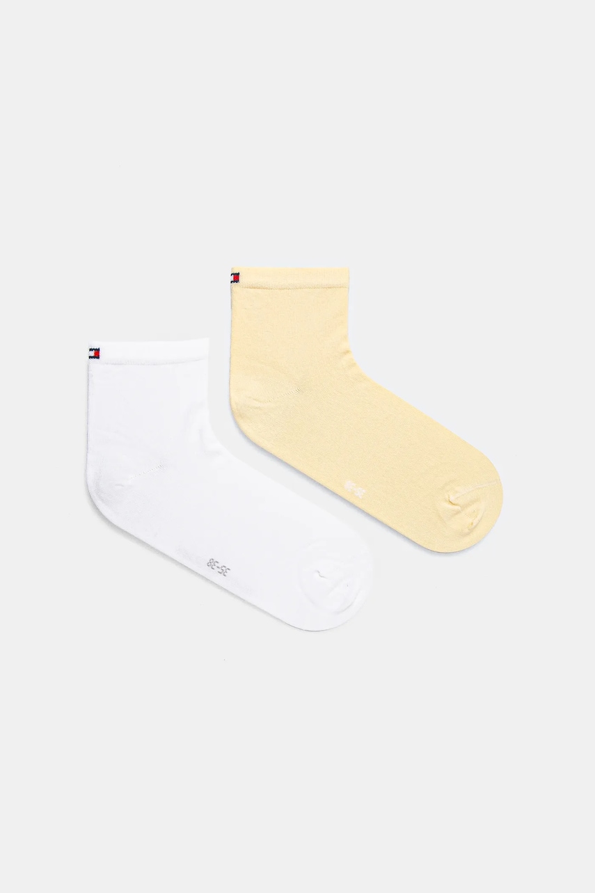 Levně Ponožky Tommy Hilfiger 2-pack dámské, žlutá barva, 373001001