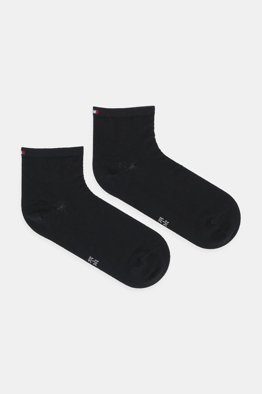 Levně Ponožky Tommy Hilfiger 2-pack dámské, černá barva, 373001001
