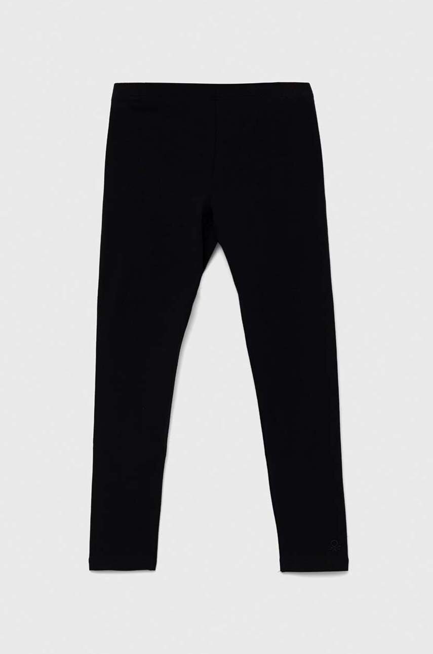 United Colors of Benetton leggins copii culoarea negru, melanj