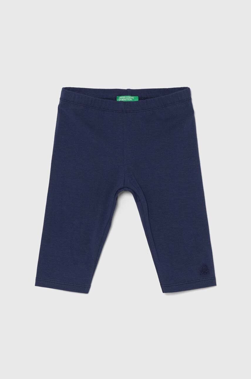 United Colors of Benetton leggins copii culoarea albastru marin, melanj