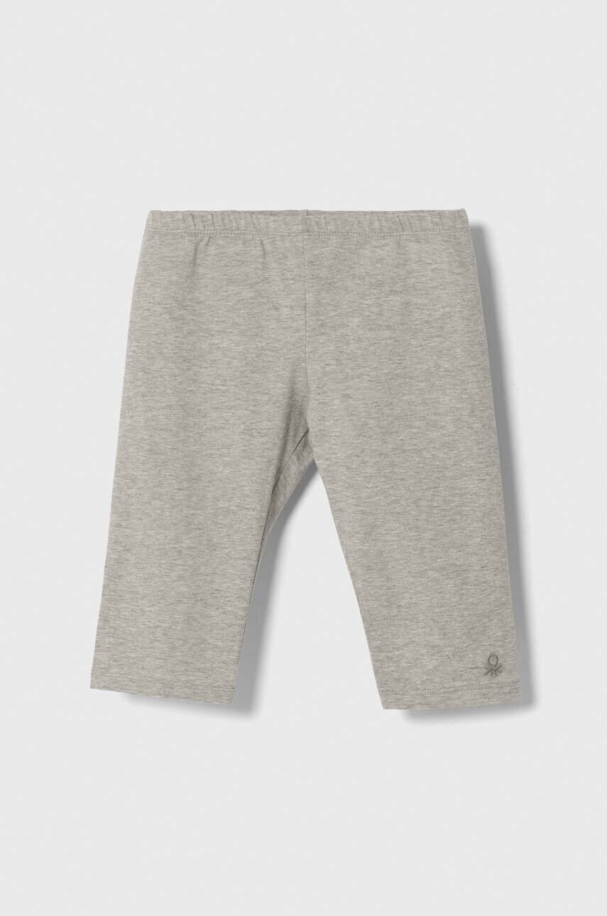 United Colors of Benetton leggins copii culoarea gri, melanj