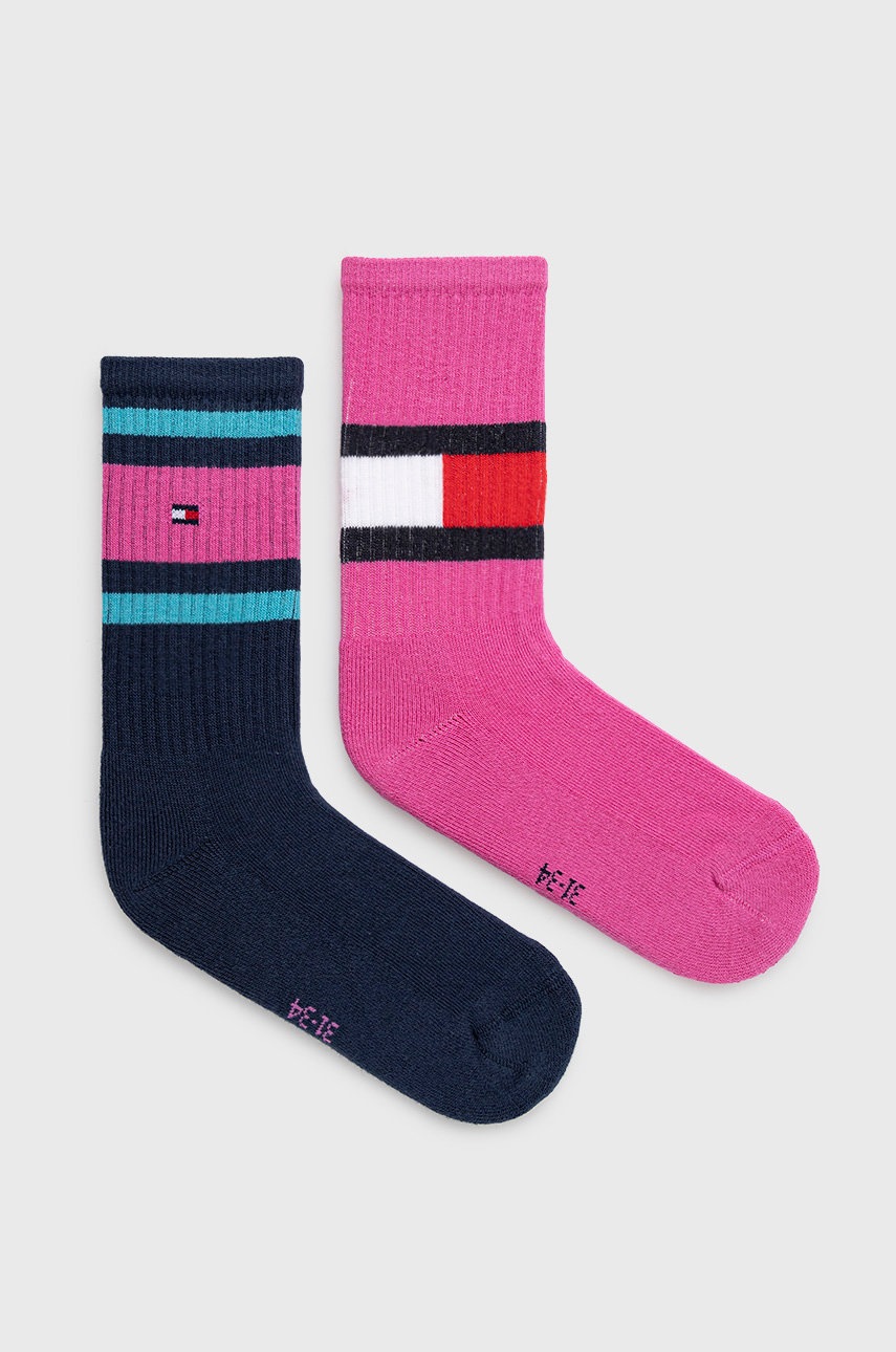 

Детски чорапи Tommy Hilfiger (2-pack) в розово, Розов
