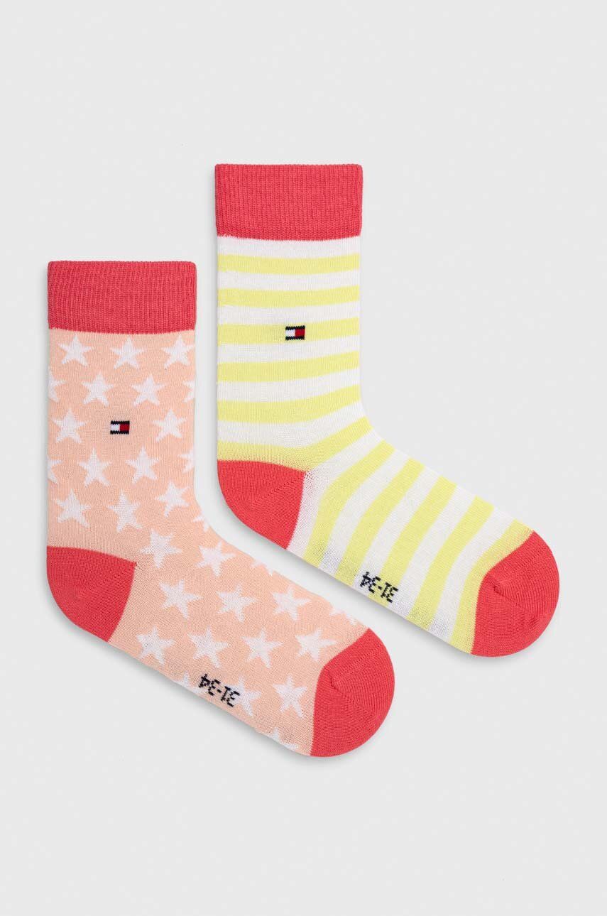 Dětské ponožky Tommy Hilfiger růžová barva - růžová - 78 % Bavlna