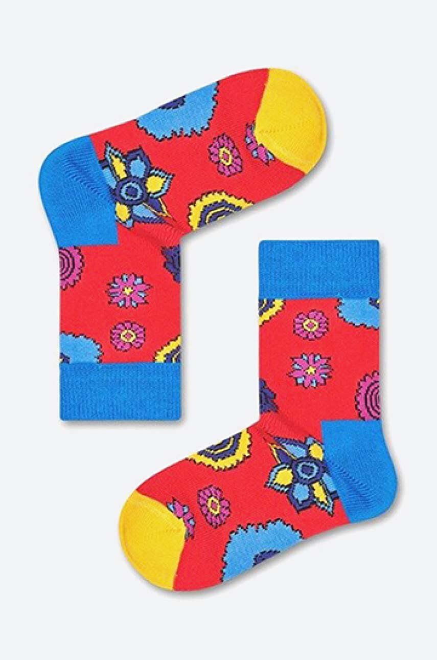 Dětské ponožky Happy Socks x The Beatles 50th Anniversary červená barva, Skarpetki Happy Socks x The