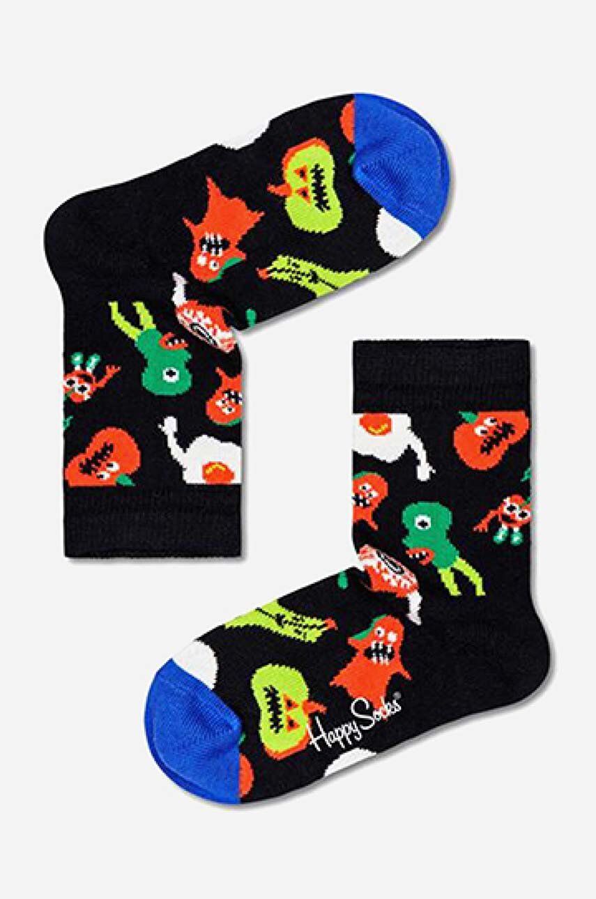 Happy Socks sosete copii Halloween Monsters culoarea negru, Skarpetki dziecięce Happy Socks Halloween Monsters KHAP01-9300