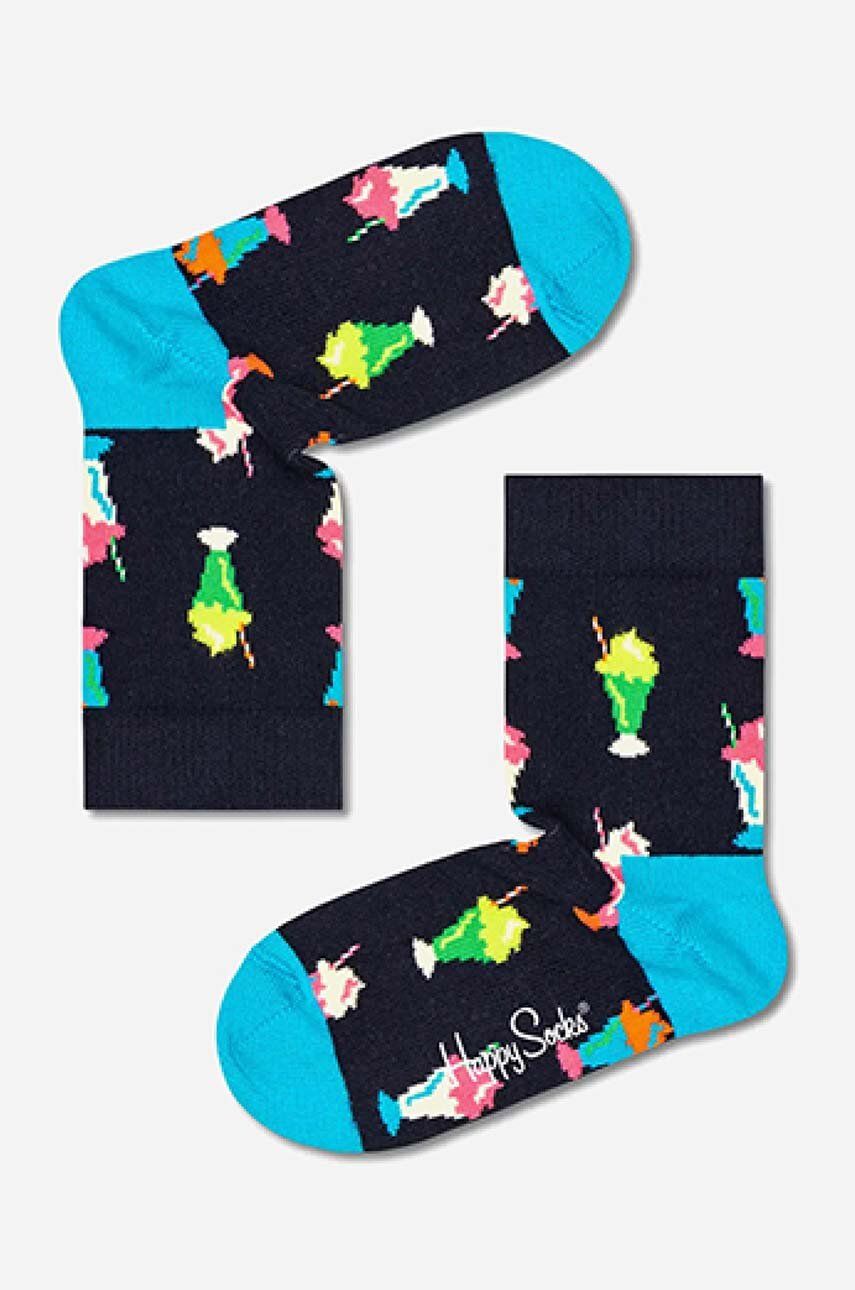 Dětské ponožky Happy Socks Milkshake černá barva, Skarpetki dziecięce Happy Socks Milkshake KMLK01-6