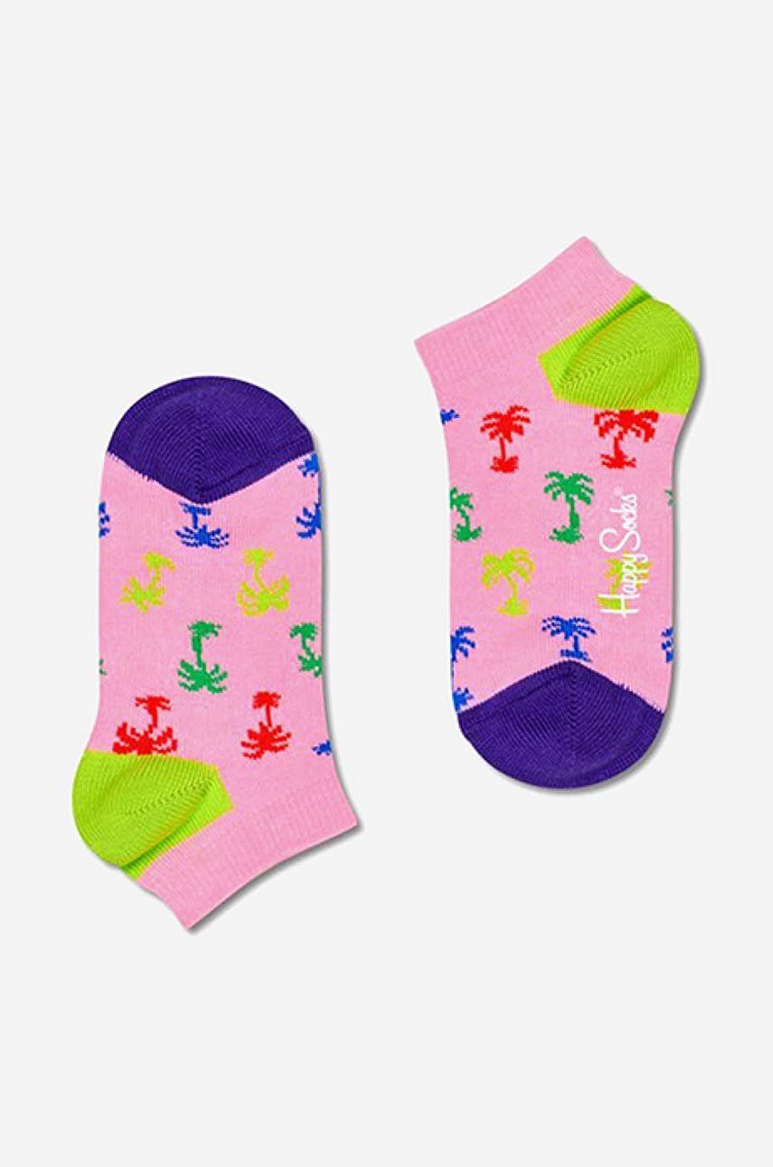 Happy Socks sosete copii Palm Low culoarea roz, Skarpetki dziecięce Happy Socks Palm Low KPLM05-3300