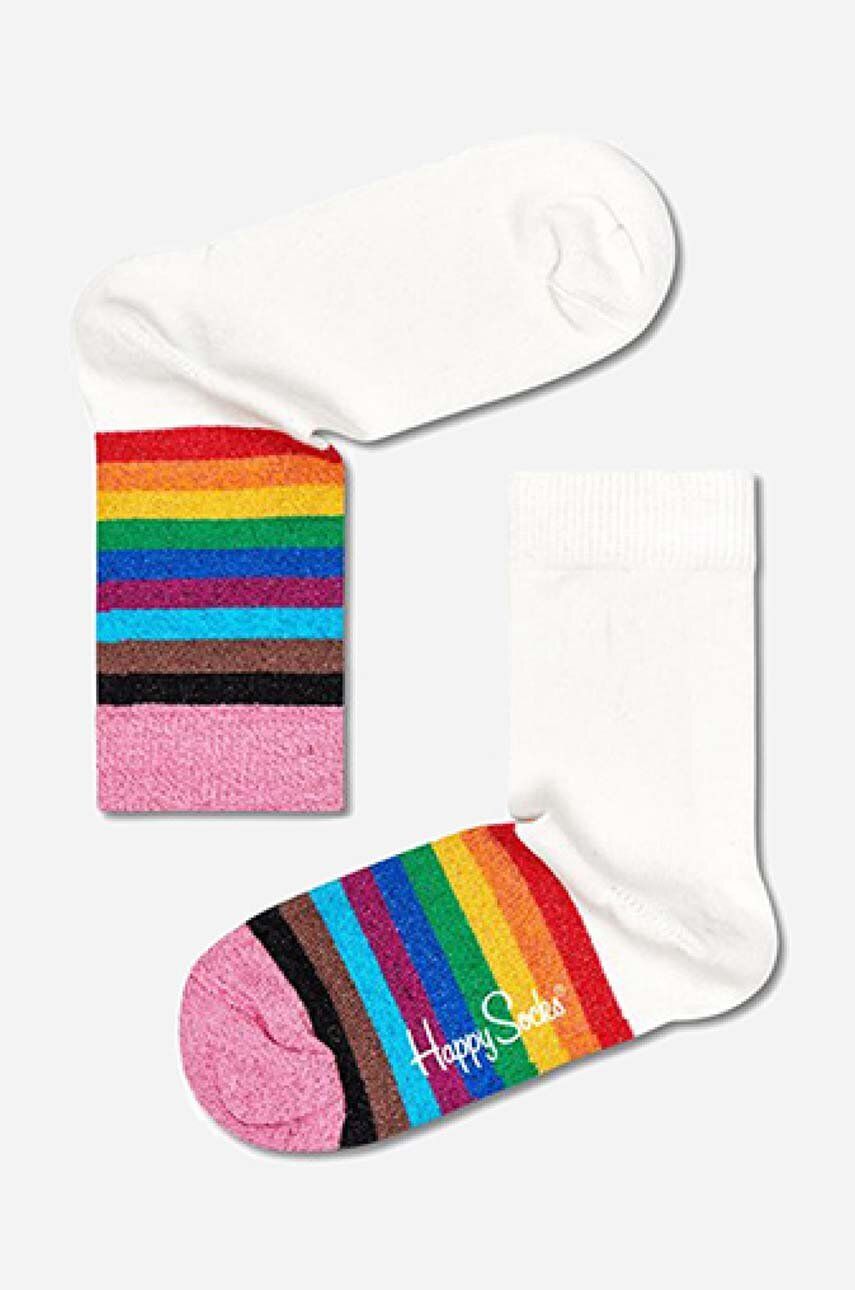 Happy Socks sosete copii Pride Rainbow culoarea alb, Skarpetki dziecięce Happy Socks Pride Rainbow KPRR01-1300