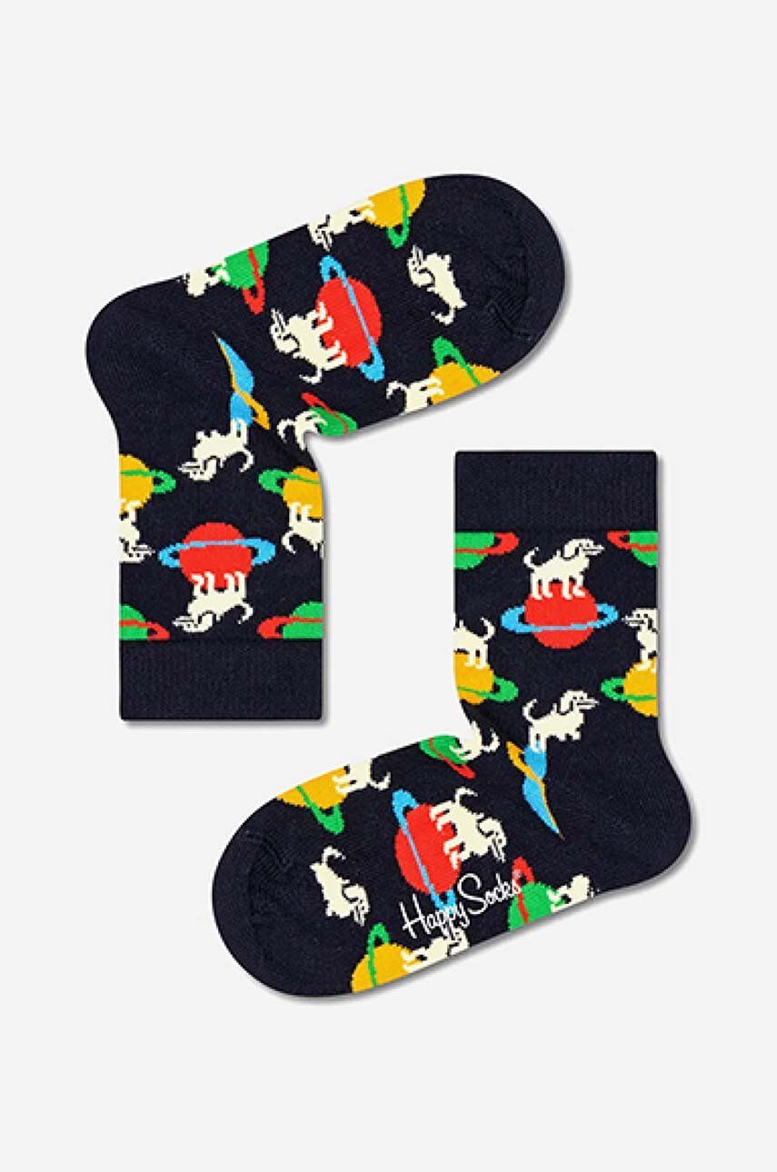 Dětské ponožky Happy Socks Planet Dog černá barva, Skarpetki dziecięce Happy Socks Planet Dog KLAI01