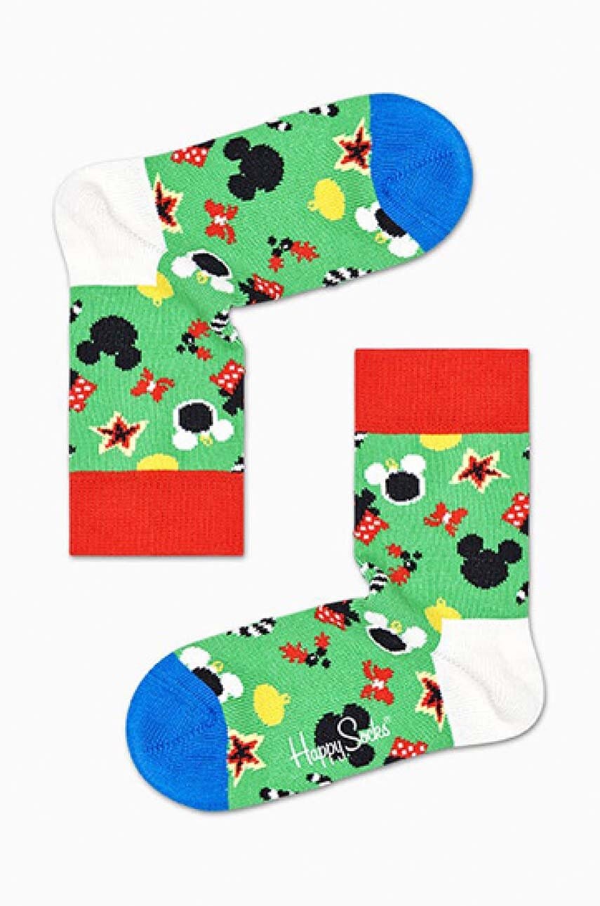 Happy Socks sosete copii x Disney Treemendous culoarea verde, Skarpetki Happy Socks x Disney Treemendous KDNY01 7000