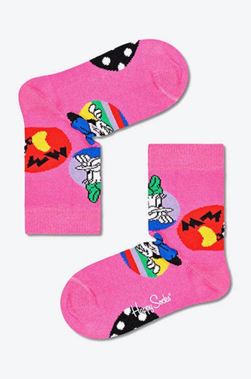 Dětské ponožky Happy Socks x Disney Daisy & Minnie fialová barva, Skarpetki Happy Socks x Disney Dai