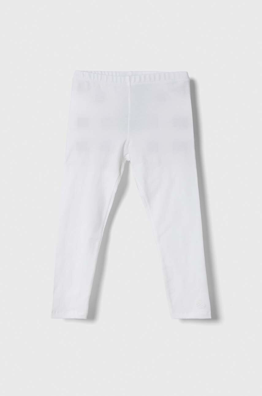 United Colors of Benetton leggins copii culoarea alb, melanj