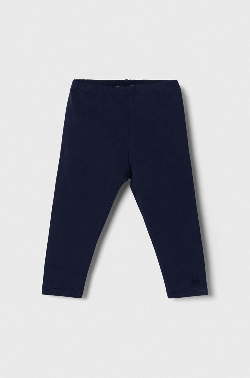 United Colors of Benetton leggins copii culoarea albastru marin, melanj