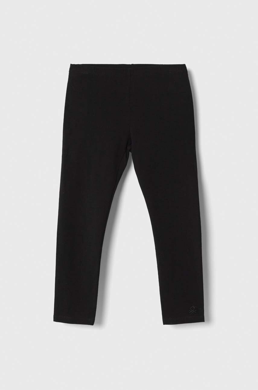 United Colors of Benetton leggins copii culoarea negru, melanj