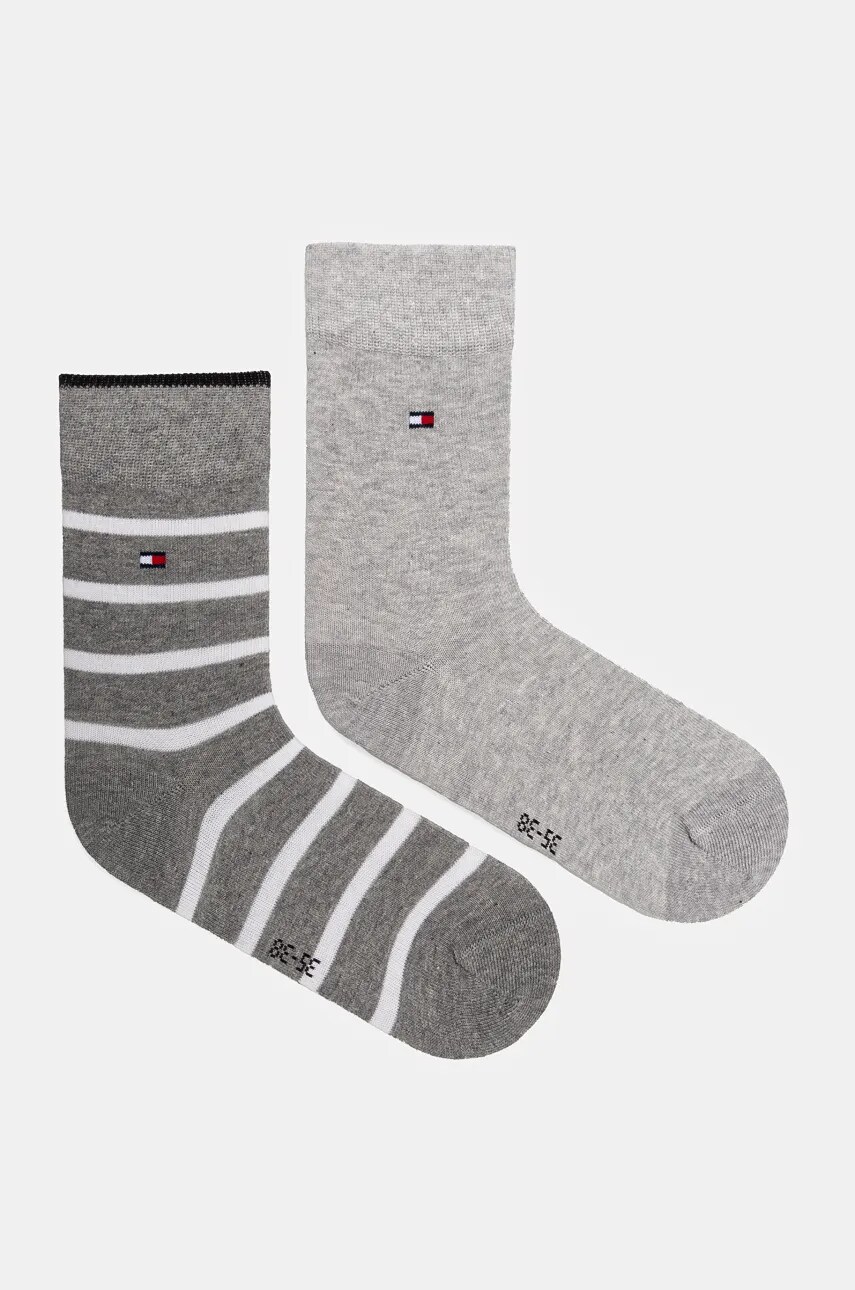 Levně Ponožky Tommy Hilfiger 2-pack šedá barva, 701229939