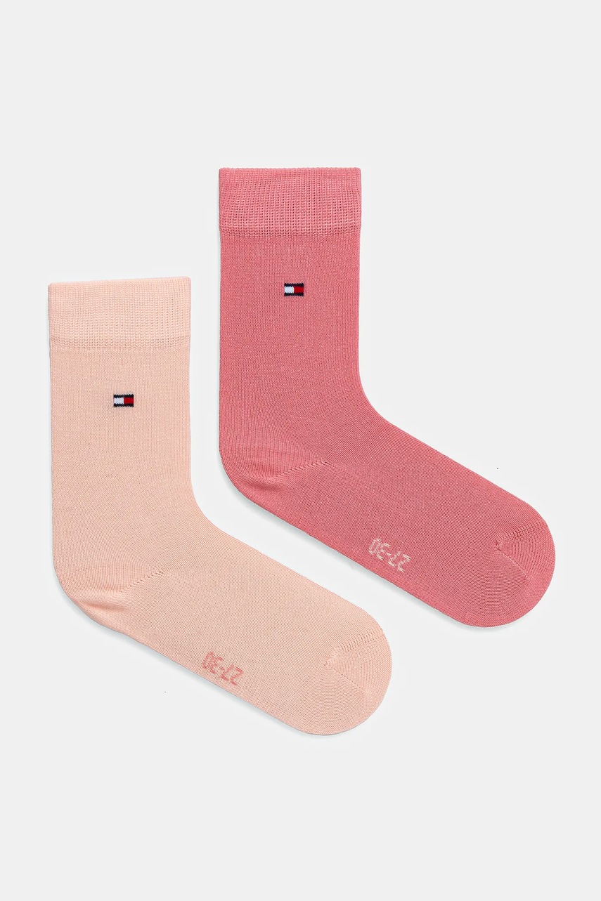 Levně Dětské ponožky Tommy Hilfiger 2-pack růžová barva, 391334