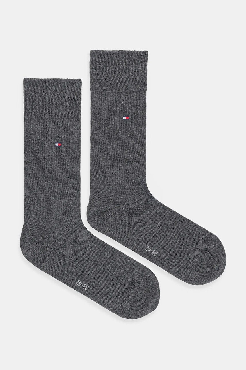 Ponožky Tommy Hilfiger 2-pack pánské, šedá barva, 371111